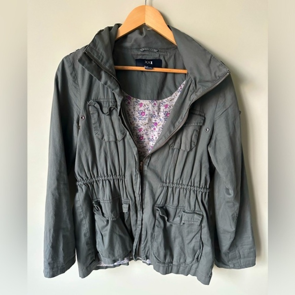Forever 21 Utility Jacket Green Size Small